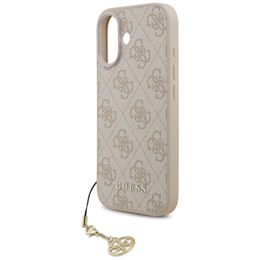 Etui MagSafe dla Apple iPhone 17, Guess, 4G Charm Cradle, Różowy