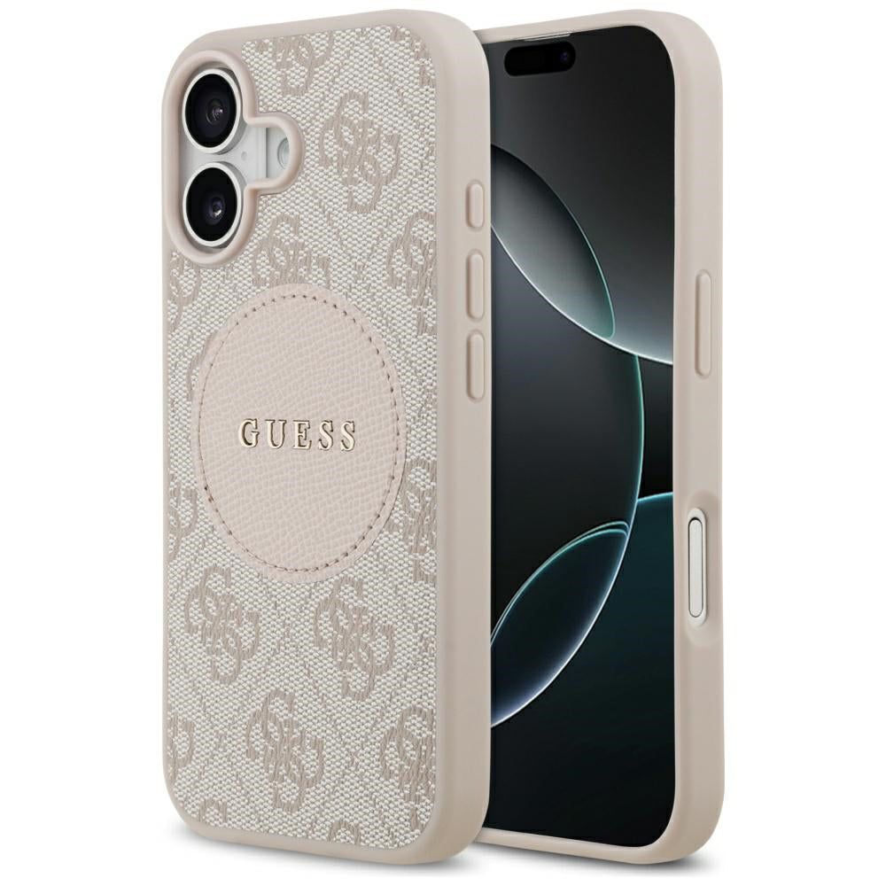 Etui MagSafe dla Apple iPhone 17, Guess, 4G Circle Classic Logo, Różowy