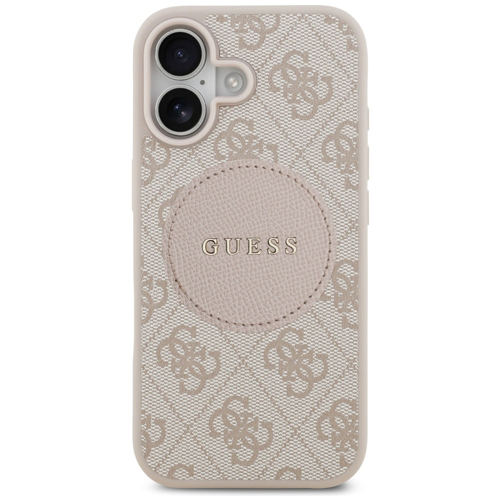 Etui MagSafe dla Apple iPhone 17, Guess, 4G Circle Classic Logo, Różowy