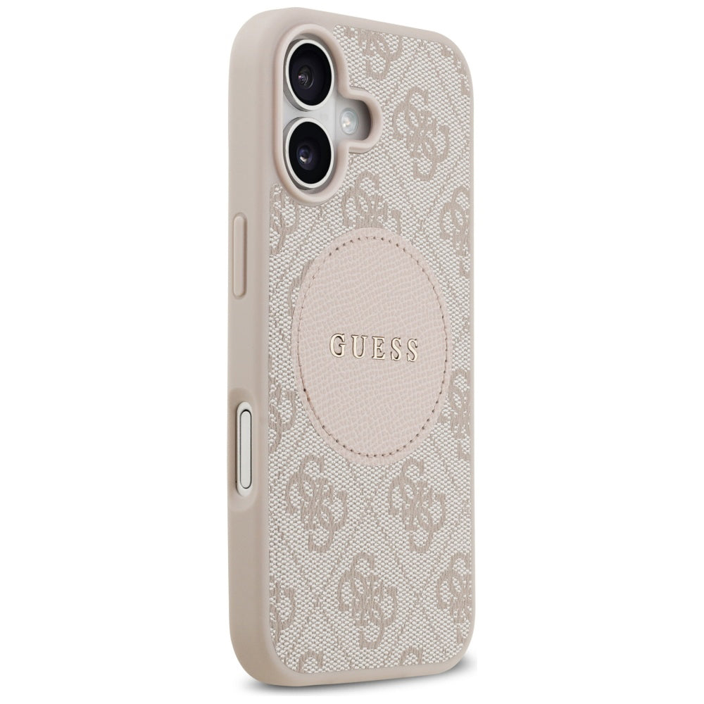 Etui MagSafe dla Apple iPhone 17, Guess, 4G Circle Classic Logo, Różowy
