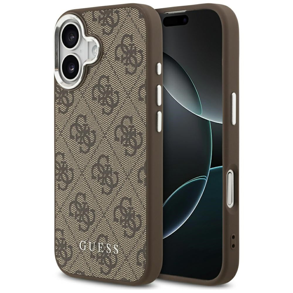 Etui MagSafe dla Apple iPhone 17, Guess, 4G Classic Logo, Brązowy