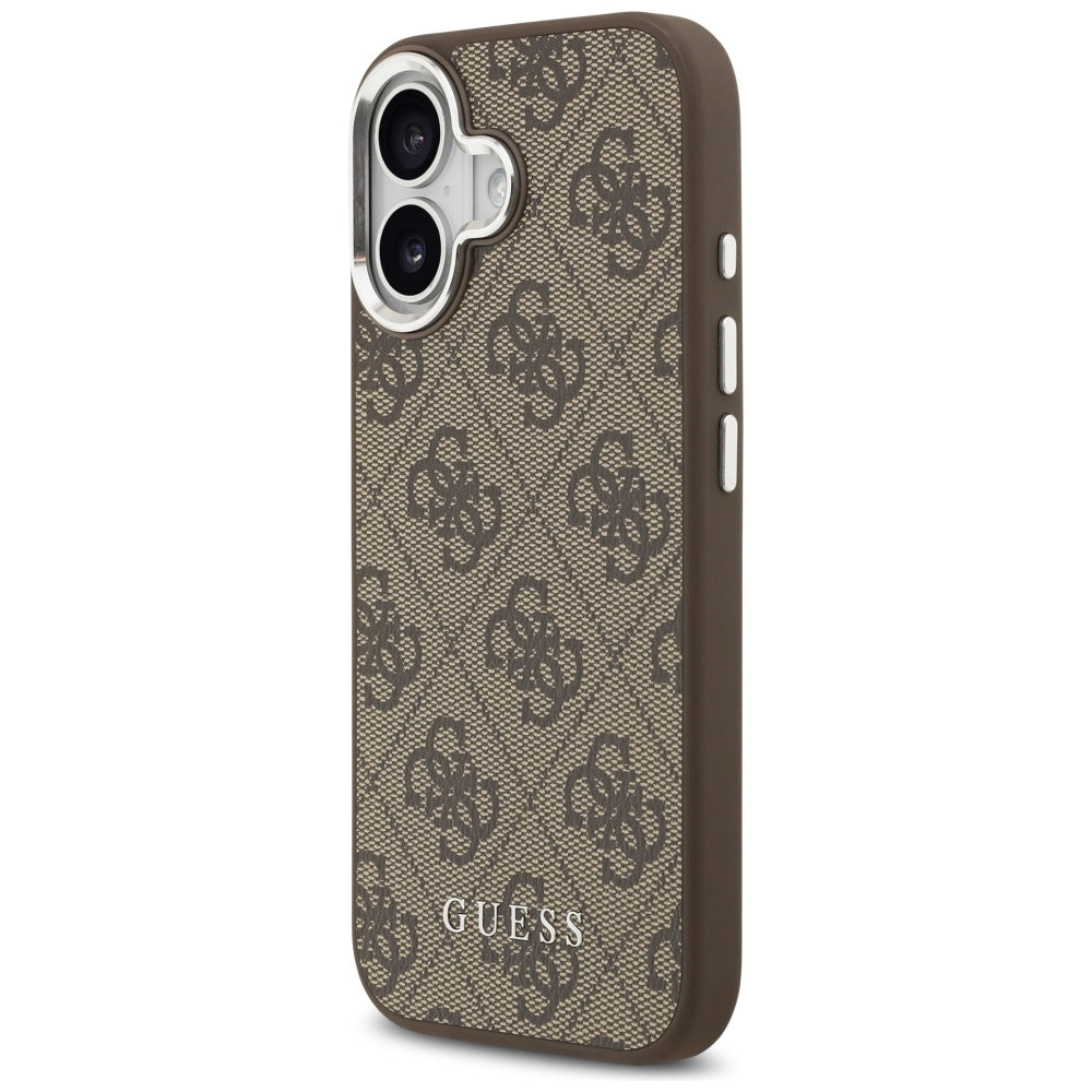 Etui MagSafe dla Apple iPhone 17, Guess, 4G Classic Logo, Brązowy