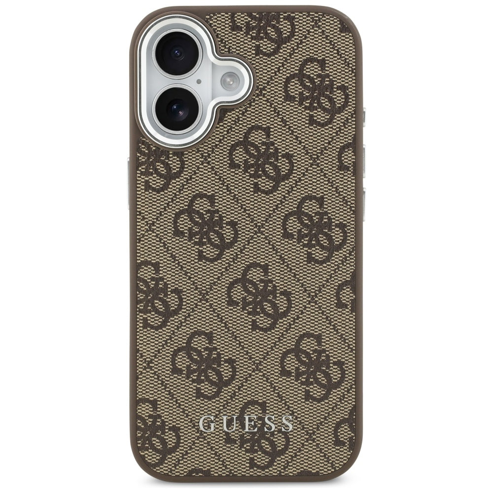 Etui MagSafe dla Apple iPhone 17, Guess, 4G Classic Logo, Brązowy