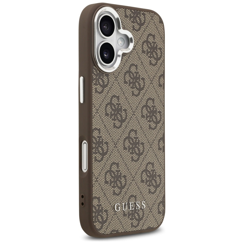 Etui MagSafe dla Apple iPhone 17, Guess, 4G Classic Logo, Brązowy