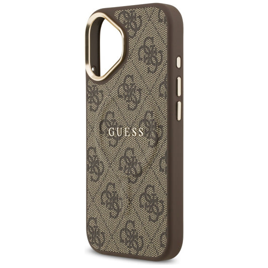 Etui MagSafe dla Apple iPhone 17, Guess, 4G Classic, Brązowy