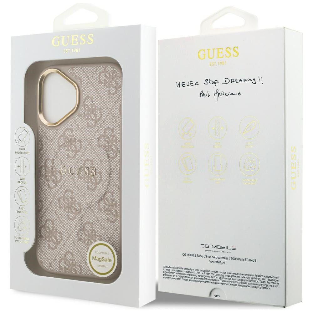 Etui MagSafe dla Apple iPhone 17, Guess, 4G Classic, Różowy