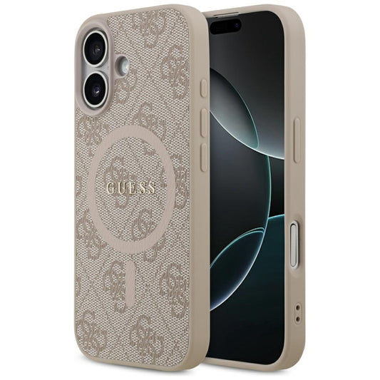 Etui MagSafe dla Apple iPhone 17, Guess, 4G Ring Classic Logo, Różowy