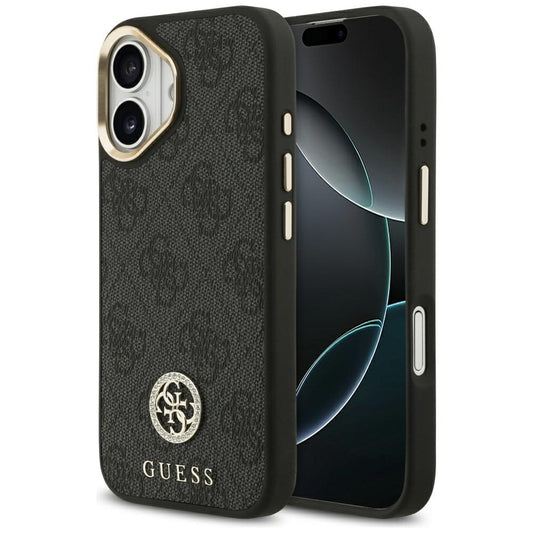 Etui MagSafe dla Apple iPhone 17, Guess, 4G Strass Logo, Czarne