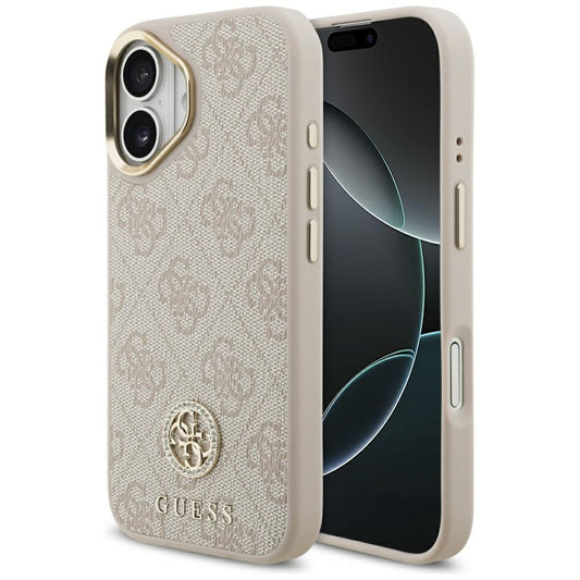 Etui MagSafe dla Apple iPhone 17, Guess, 4G Strass Logo, Różowy