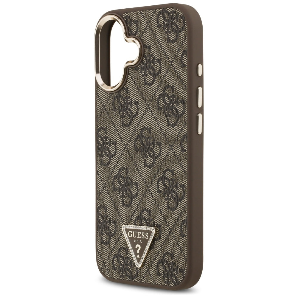 Etui MagSafe dla Apple iPhone 17, Guess, 4G Triangle Logo, Złoty Brąz