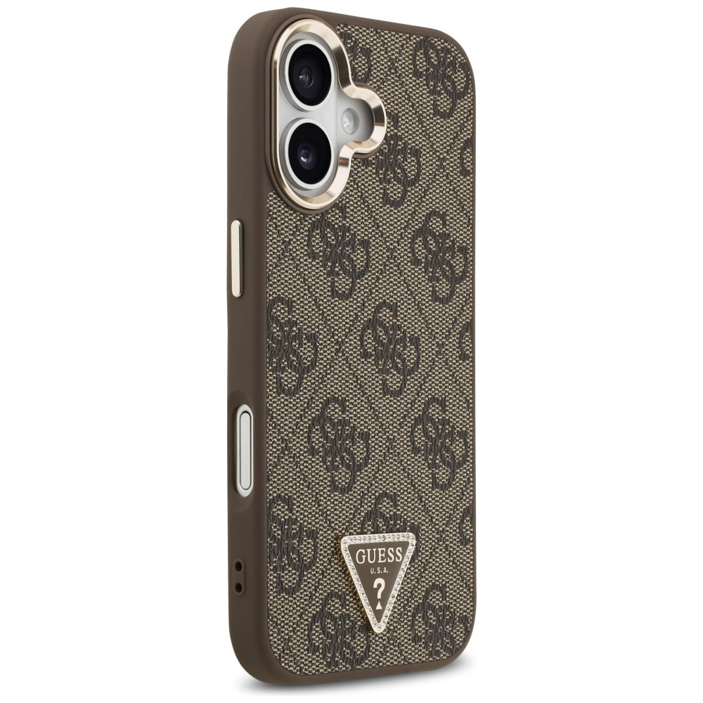 Etui MagSafe dla Apple iPhone 17, Guess, 4G Triangle Logo, Złoty Brąz