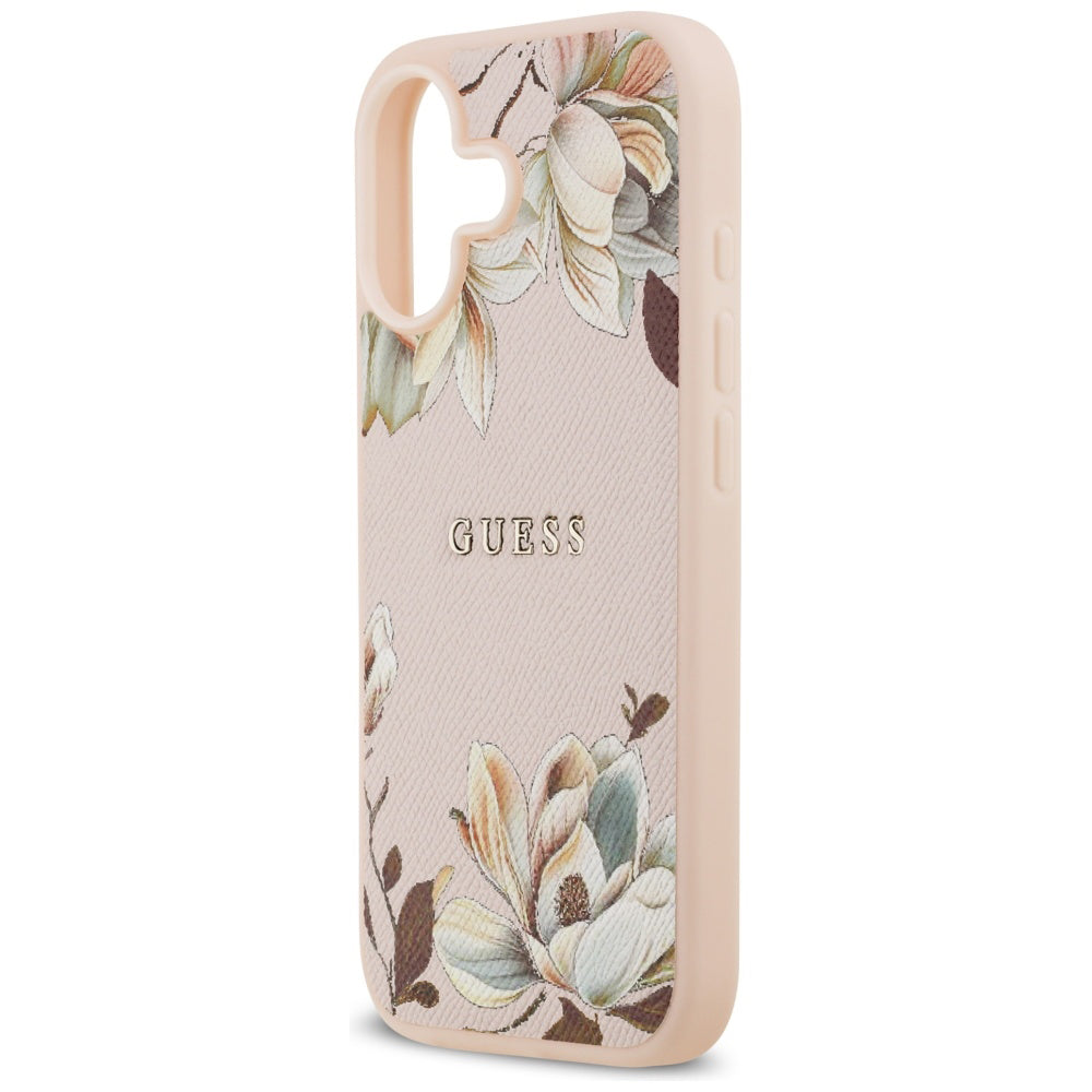 Etui MagSafe dla Apple iPhone 17, Guess, Grained Flowers, Różowy