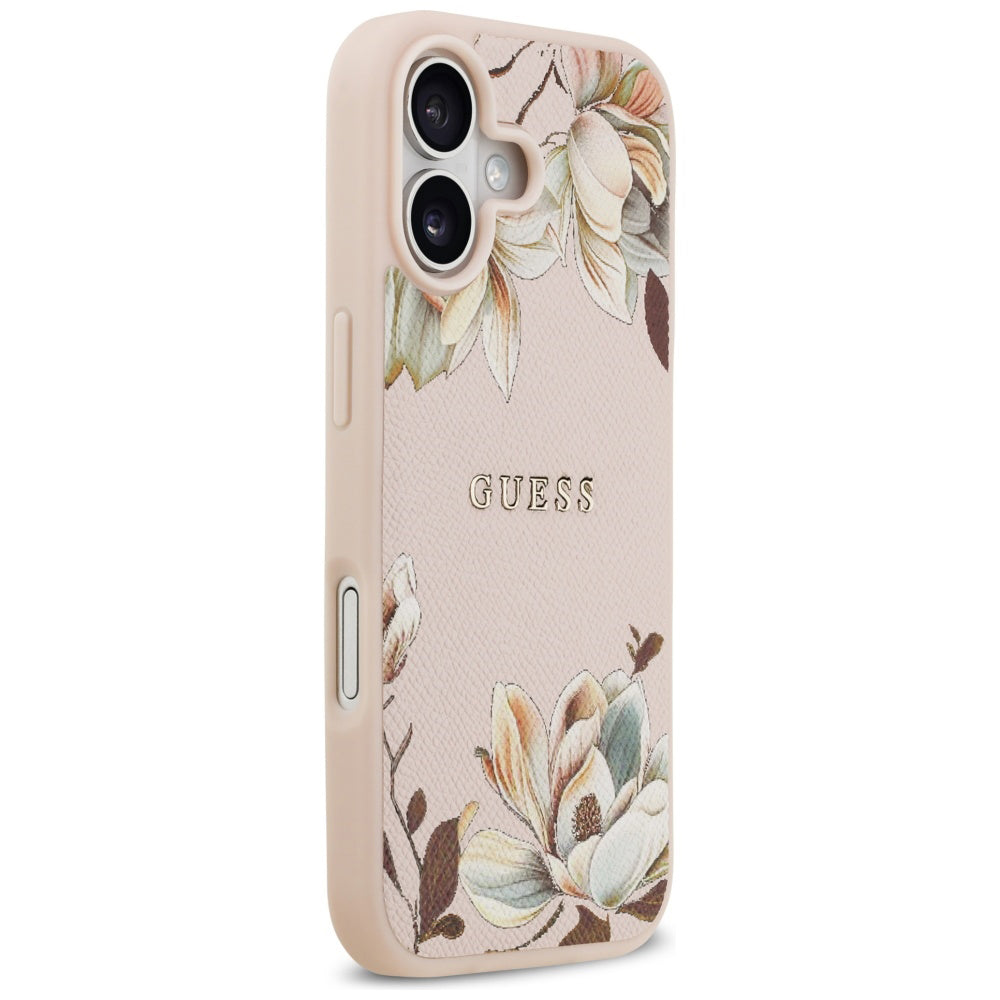 Etui MagSafe dla Apple iPhone 17, Guess, Grained Flowers, Różowy