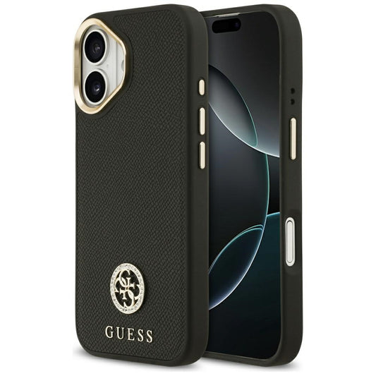 Etui MagSafe dla Apple iPhone 17, Guess, Grained Strass Logo, Czarne