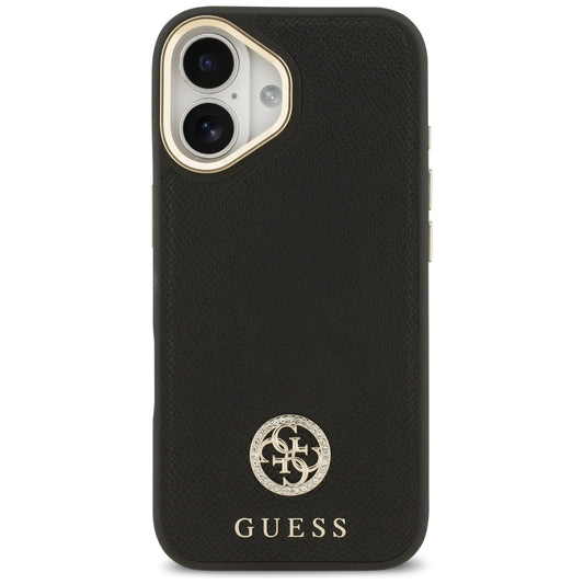 Etui MagSafe dla Apple iPhone 17, Guess, Grained Strass Logo, Czarne