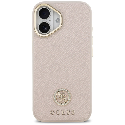 Etui MagSafe dla Apple iPhone 17, Guess, Grained Strass Logo, Różowy