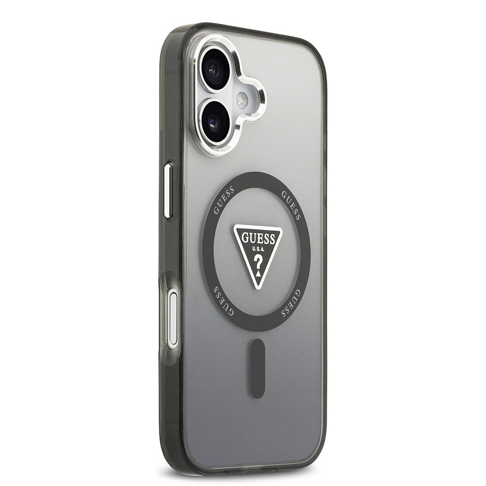Etui MagSafe dla Apple iPhone 17, Guess, IML Gradient Triangle Logo, Czarne