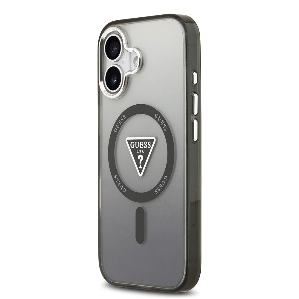 Etui MagSafe dla Apple iPhone 17, Guess, IML Gradient Triangle Logo, Czarne