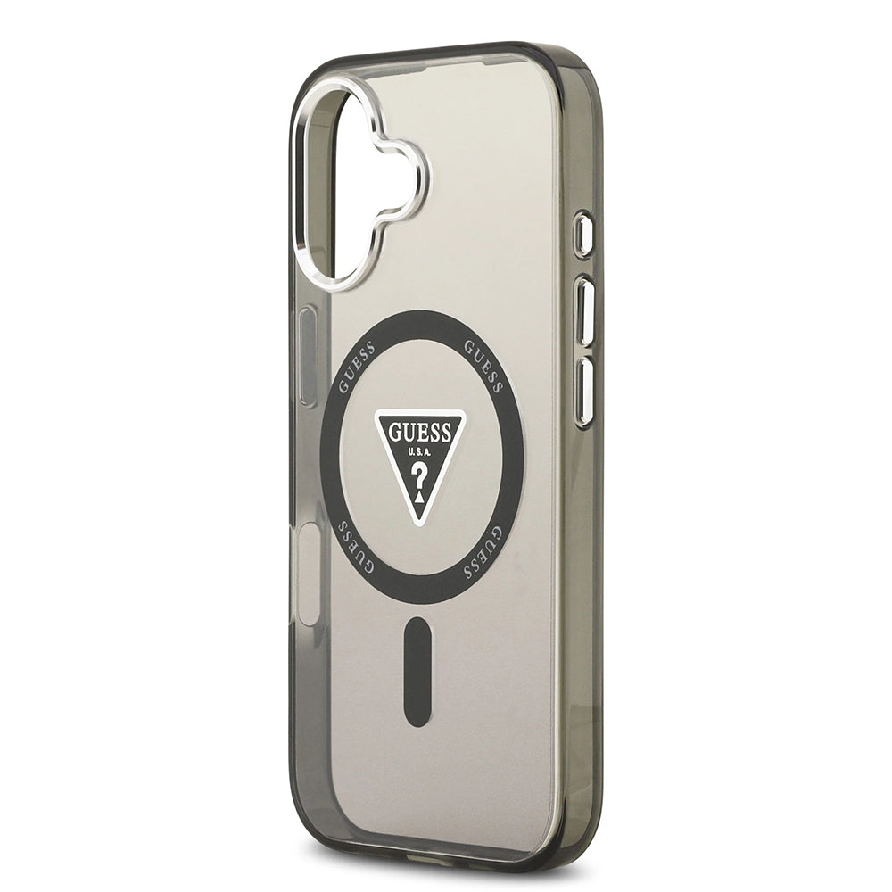 Etui MagSafe dla Apple iPhone 17, Guess, IML Gradient Triangle Logo, Czarne