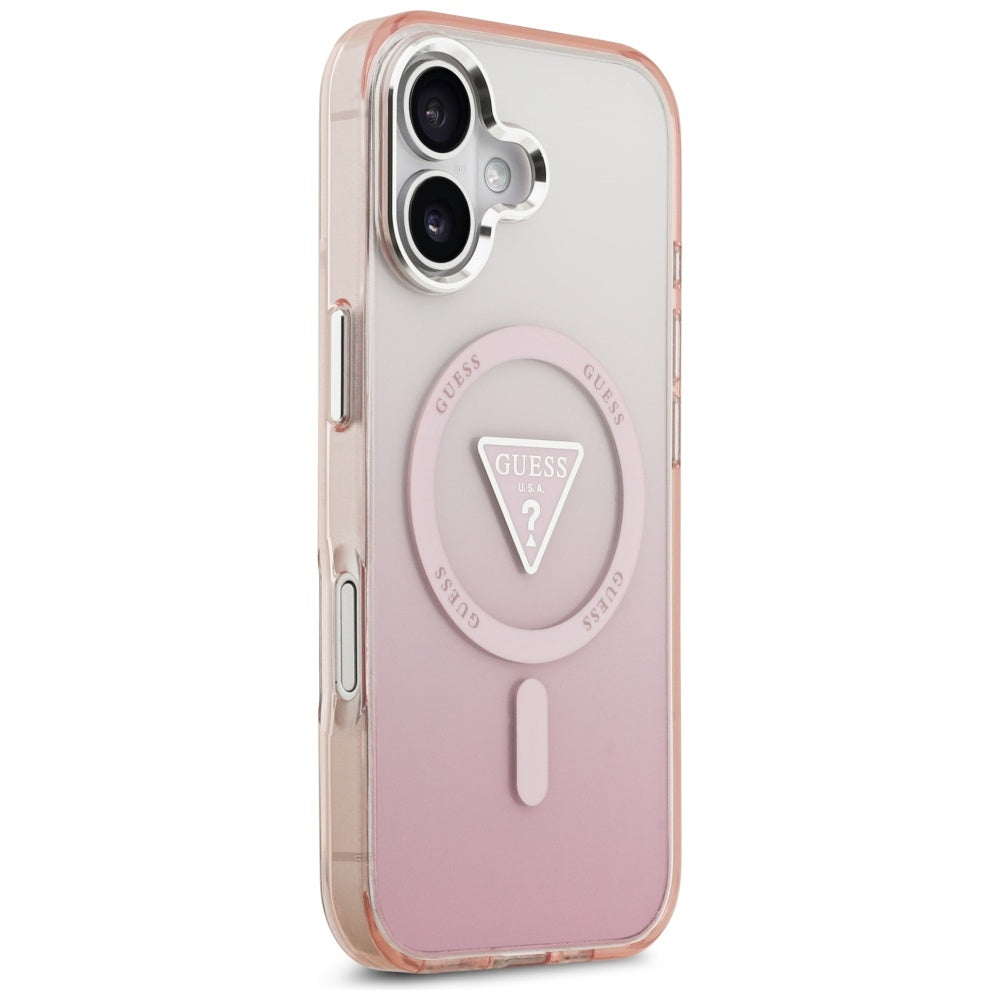 Etui MagSafe dla Apple iPhone 17, Guess, IML Gradient Triangle Logo, Różowy