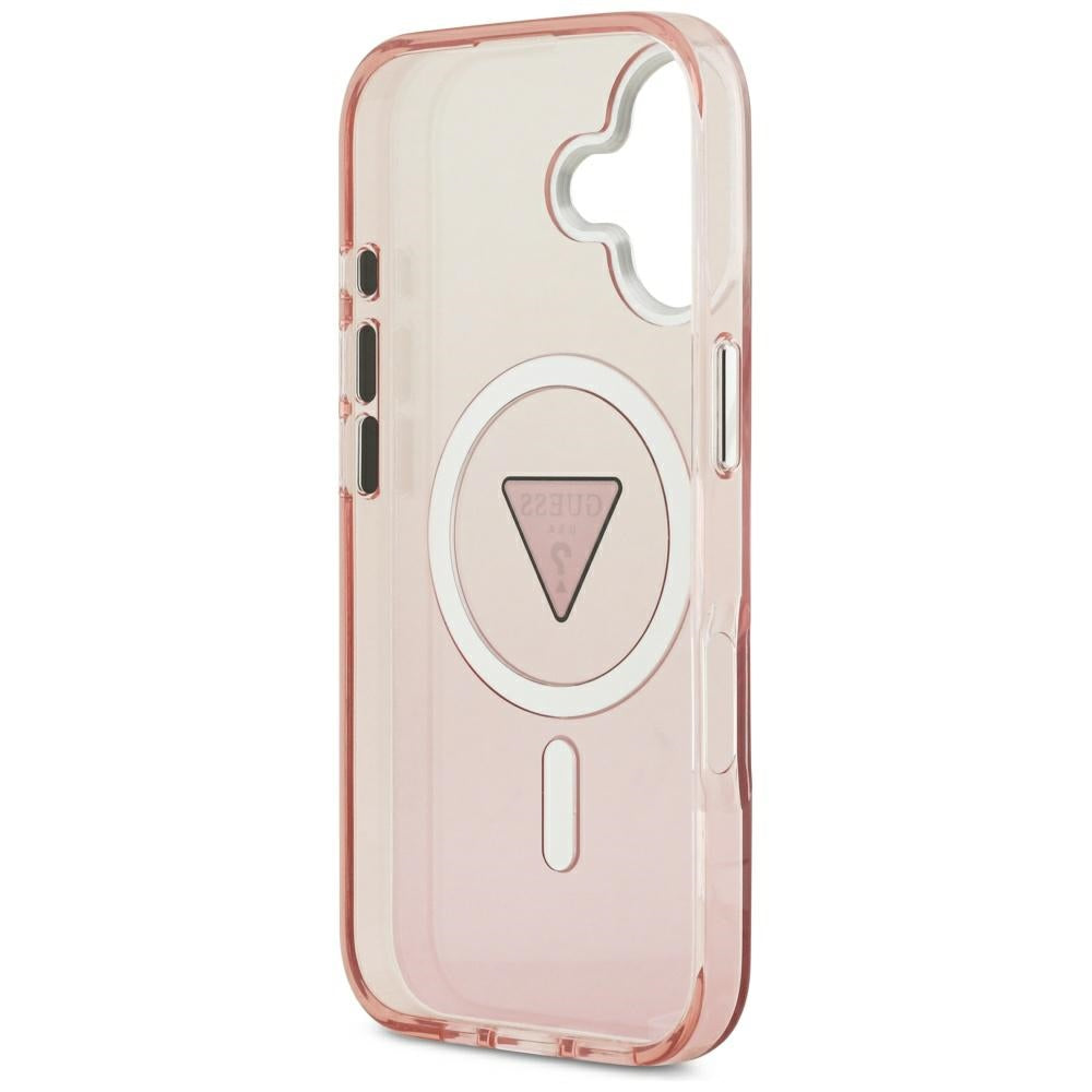Etui MagSafe dla Apple iPhone 17, Guess, IML Gradient Triangle Logo, Różowy