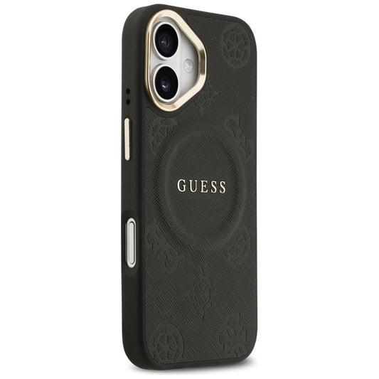 Etui MagSafe dla Apple iPhone 17, Guess, Peony Hot Stamp, Czarne