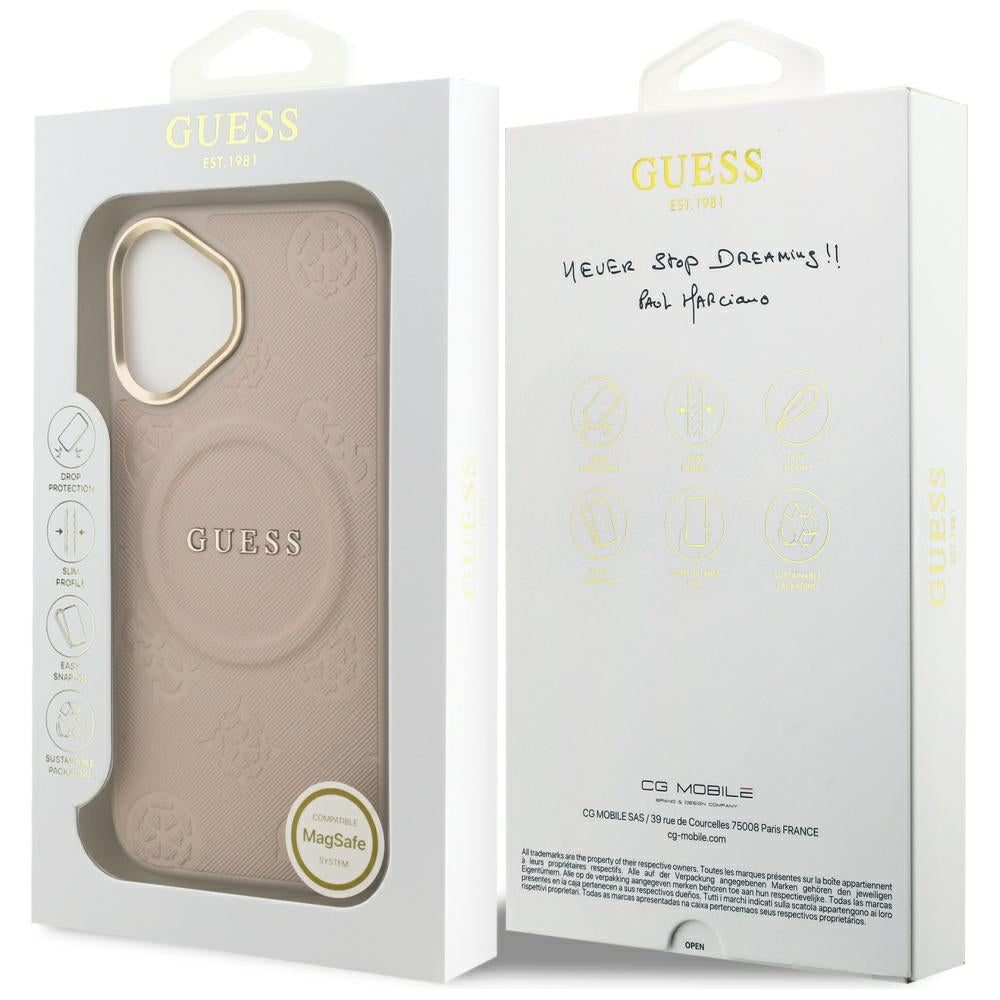 Etui MagSafe dla Apple iPhone 17, Guess, Peony Hot Stamp, Różowy