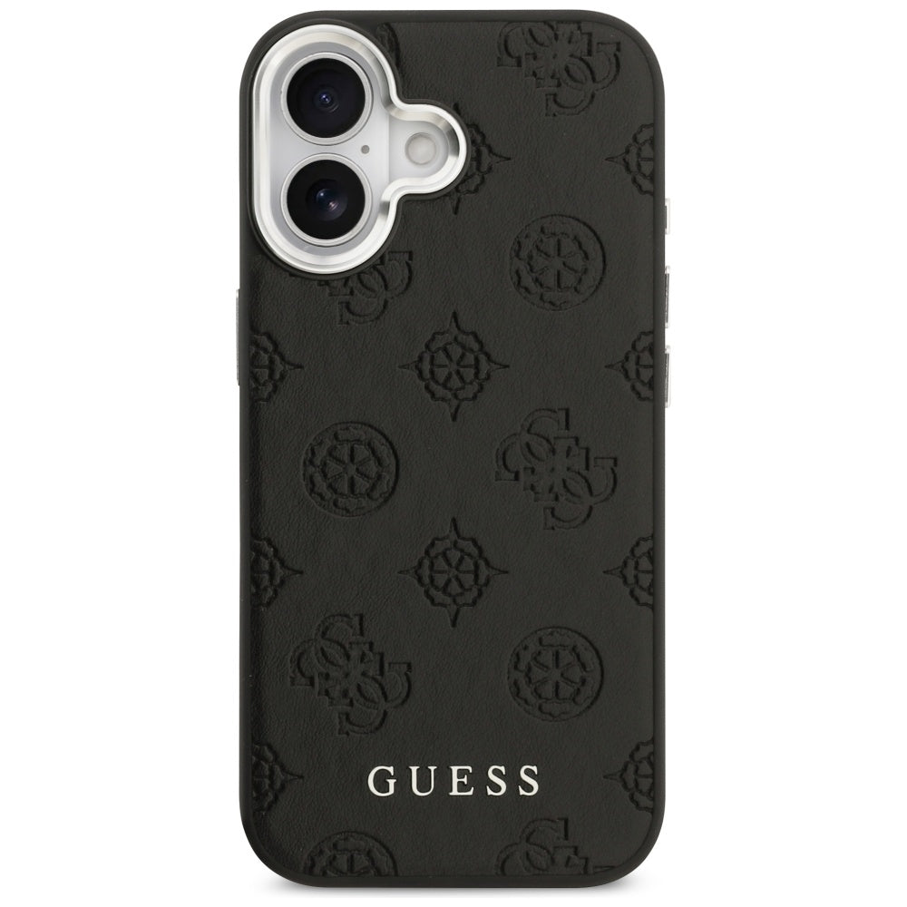 Etui MagSafe dla Apple iPhone 17, Guess, Peony Hot Stamp Script, Czarne