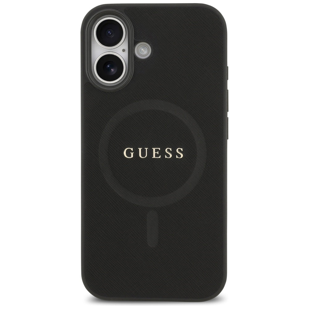 Etui MagSafe dla Apple iPhone 17, Guess, Saffiano Classic Logo, Czarne