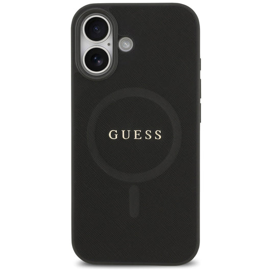 Etui MagSafe dla Apple iPhone 17, Guess, Saffiano Classic Logo, Czarne