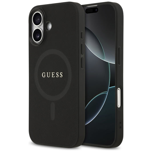 Etui MagSafe dla Apple iPhone 17, Guess, Saffiano Classic Logo, Czarne