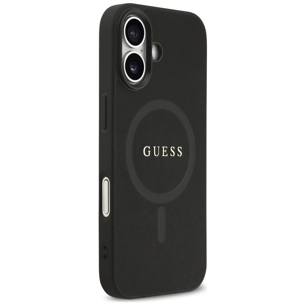 Etui MagSafe dla Apple iPhone 17, Guess, Saffiano Classic Logo, Czarne