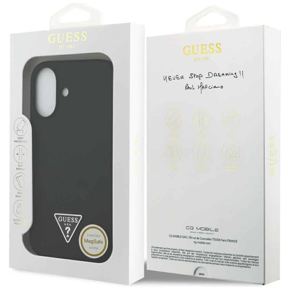 Etui MagSafe dla Apple iPhone 17, Guess, Triangle Logo, Czarne