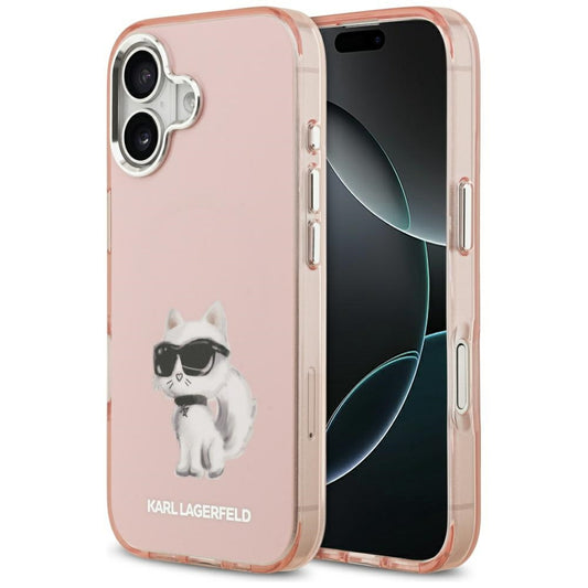 Etui MagSafe dla Apple iPhone 17, Karl Lagerfeld, IML Aquarelle Logo Choupette, Różowy