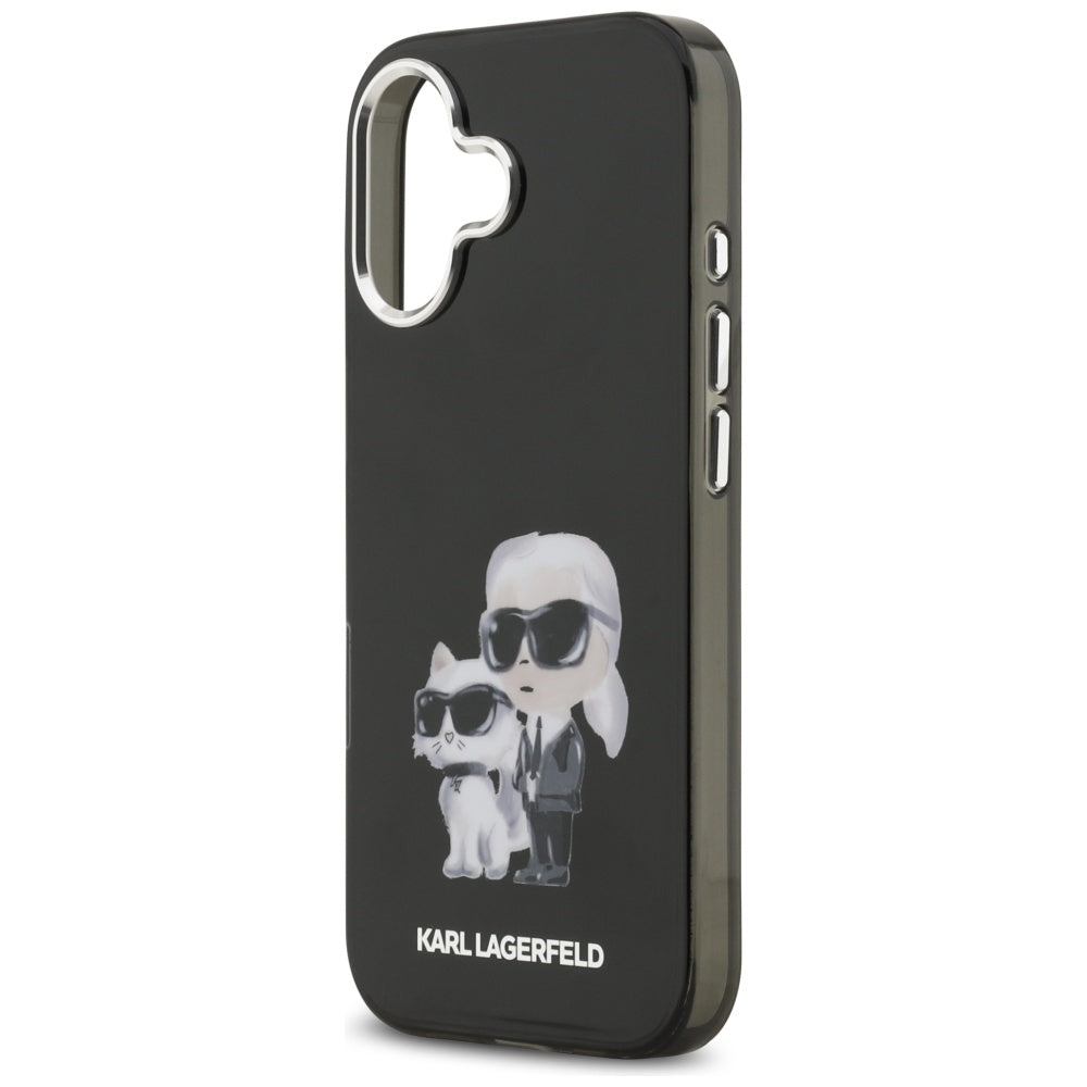 MagSafe Case for Apple iPhone 17, Karl Lagerfeld, IML Aquarelle Karl & Choupette Logo, Black