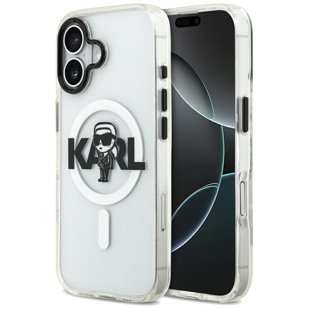 Etui MagSafe dla Apple iPhone 17, Karl Lagerfeld, IML Sketch Logo Karl, Przezroczyste