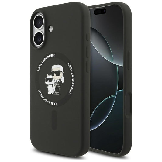 Etui MagSafe dla Apple iPhone 17, Karl Lagerfeld, Ring Karl & Choupette, Czarne
