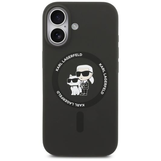 Etui MagSafe dla Apple iPhone 17, Karl Lagerfeld, Ring Karl & Choupette, Czarne