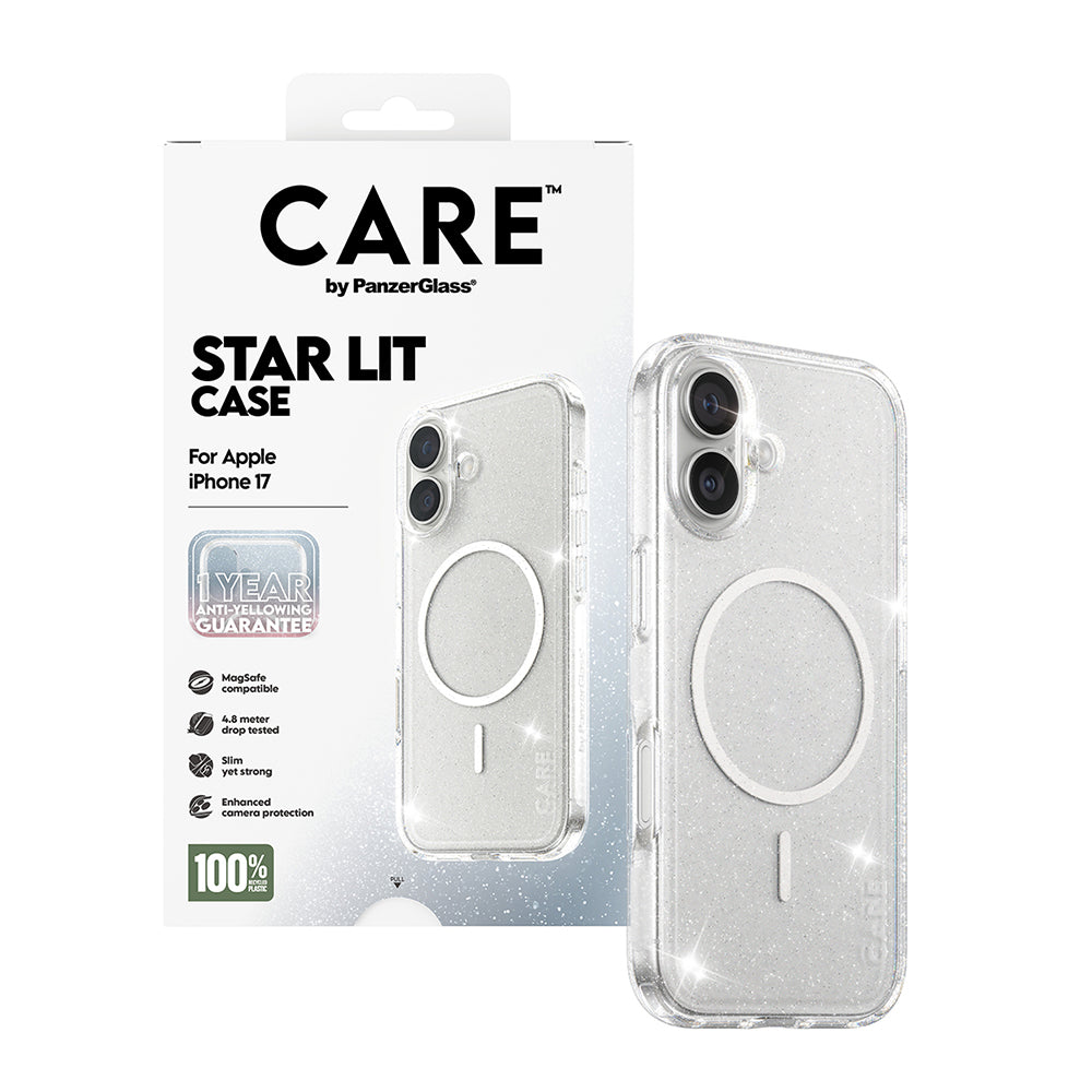 Etui MagSafe dla Apple iPhone 17, PanzerGlass, Care Urban Explorer Star Lit, Przezroczyste Białe