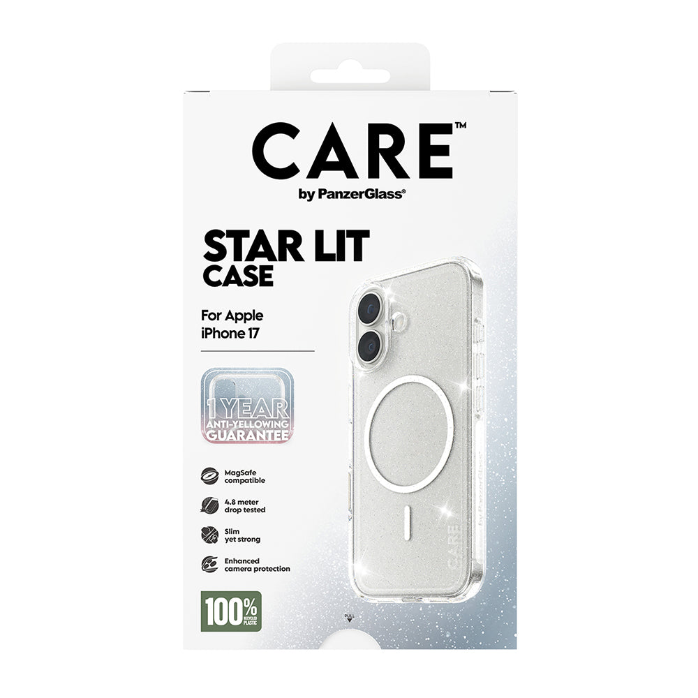 Etui MagSafe dla Apple iPhone 17, PanzerGlass, Care Urban Explorer Star Lit, Przezroczyste Białe