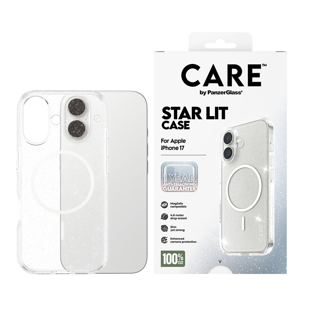 Etui MagSafe dla Apple iPhone 17, PanzerGlass, Care Urban Explorer Star Lit, Przezroczyste Białe