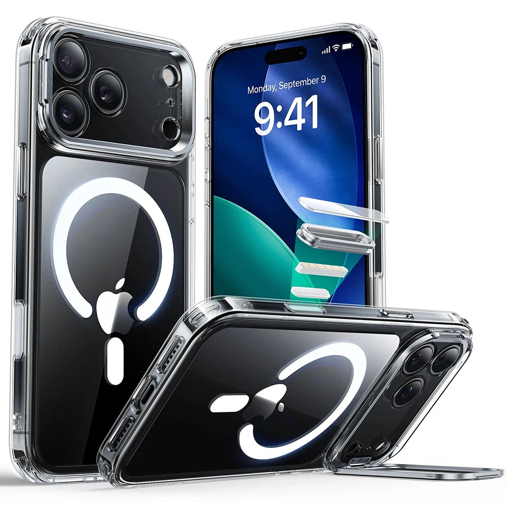 Etui MagSafe dla Apple iPhone 17 Pro, ESR, Classic Hybrid Kickstand, Przezroczyste