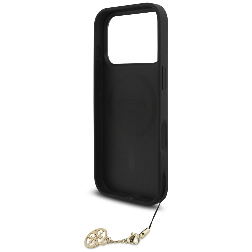 Etui MagSafe dla Apple iPhone 17 Pro, Guess, 4G Charm Cradle, Czarne