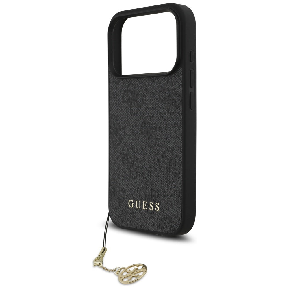 Etui MagSafe dla Apple iPhone 17 Pro, Guess, 4G Charm Cradle, Czarne