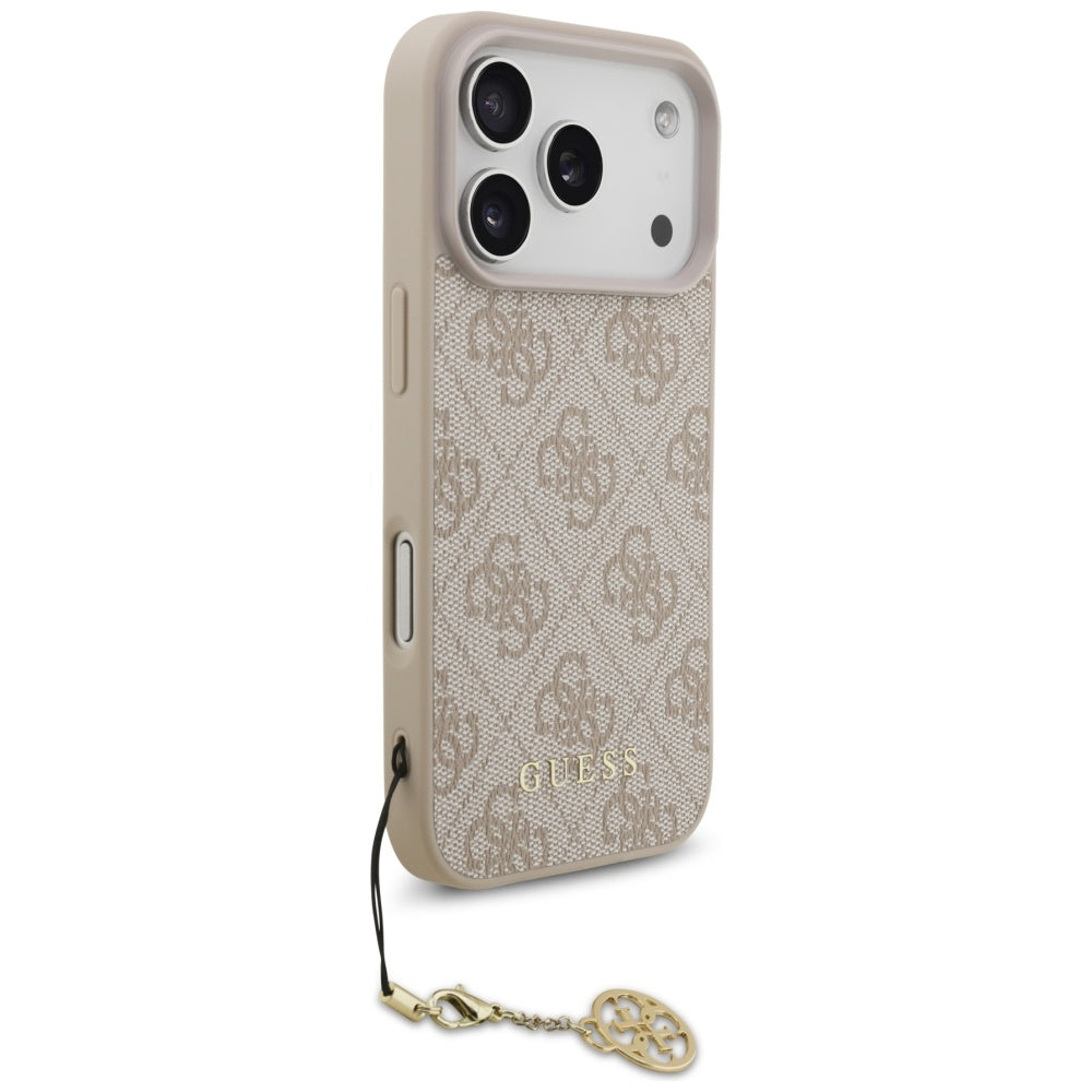 Etui MagSafe dla Apple iPhone 17 Pro, Guess, 4G Charm Cradle, Różowy