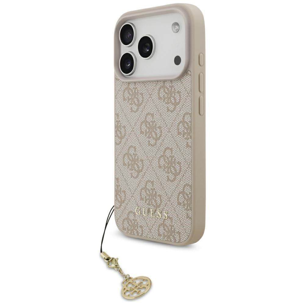 Etui MagSafe dla Apple iPhone 17 Pro, Guess, 4G Charm Cradle, Różowy