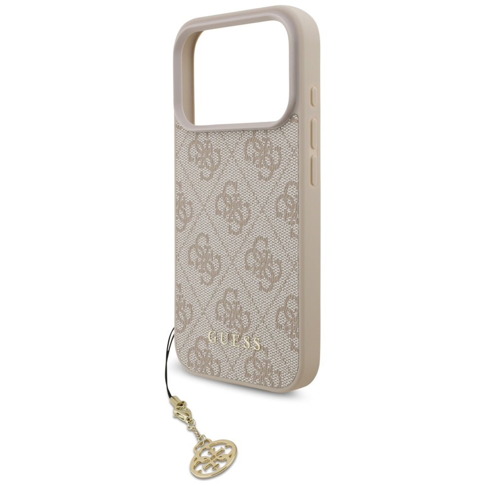 Etui MagSafe dla Apple iPhone 17 Pro, Guess, 4G Charm Cradle, Różowy