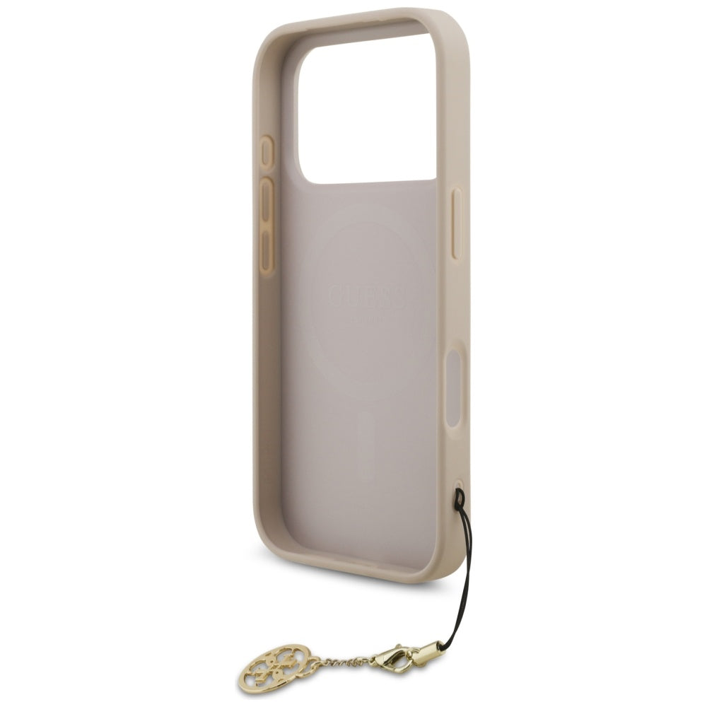 Etui MagSafe dla Apple iPhone 17 Pro, Guess, 4G Charm Cradle, Różowy