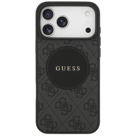 Etui MagSafe dla Apple iPhone 17 Pro, Guess, 4G Circle Classic Logo, Czarne