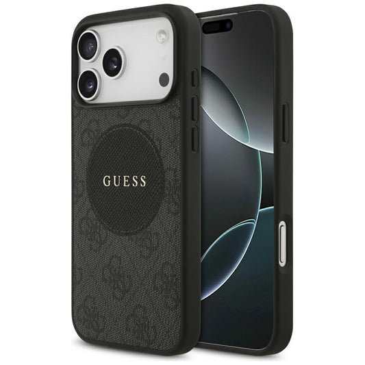 Etui MagSafe dla Apple iPhone 17 Pro, Guess, 4G Circle Classic Logo, Czarne